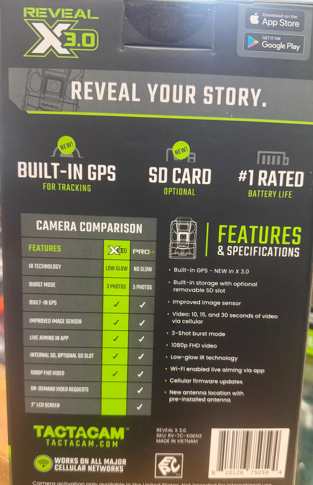 TACTACAM REVEAL CELLULAR CAMERA X3.0
