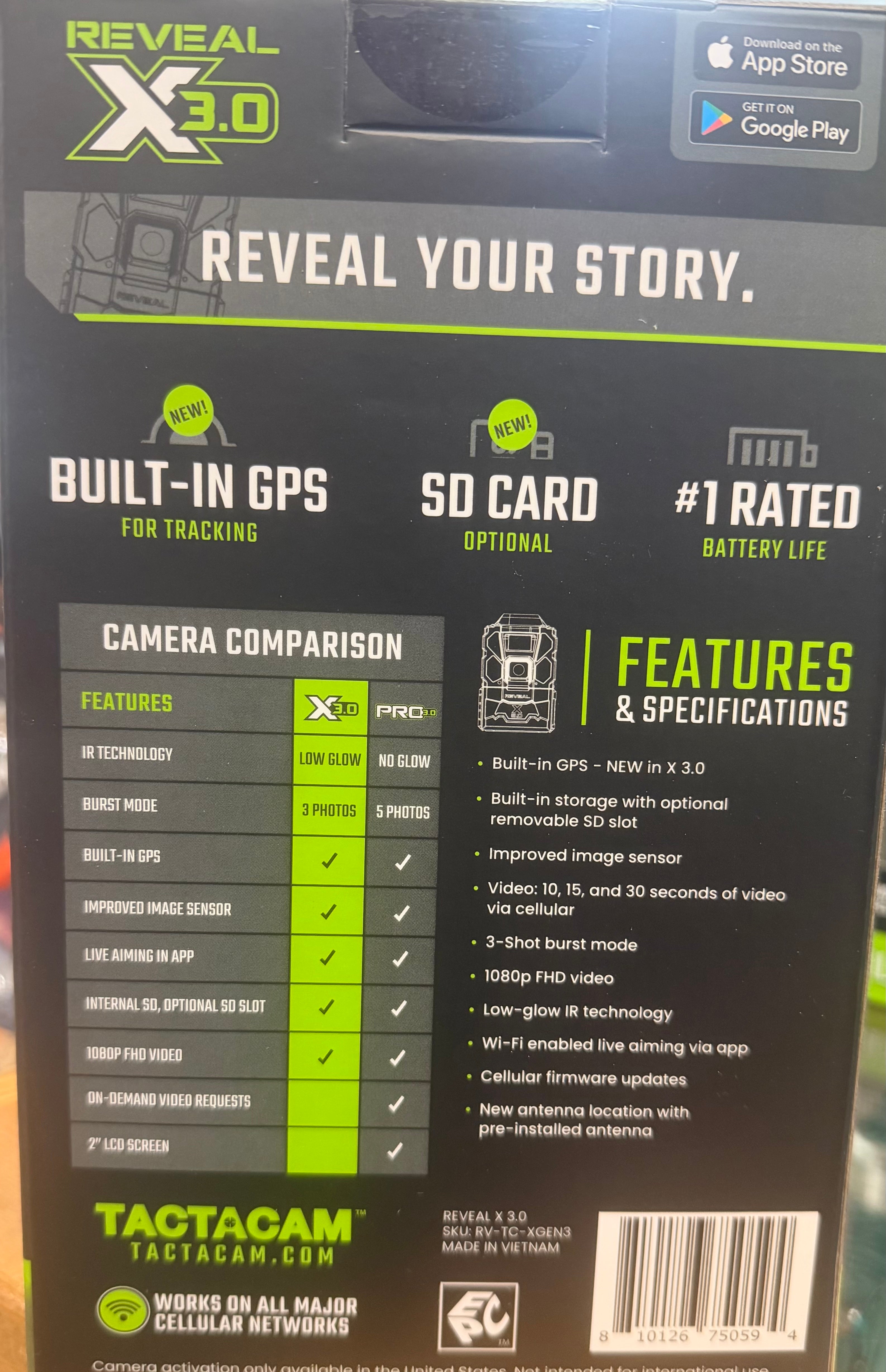 TACTACAM REVEAL CELLULAR CAMERA X3.0